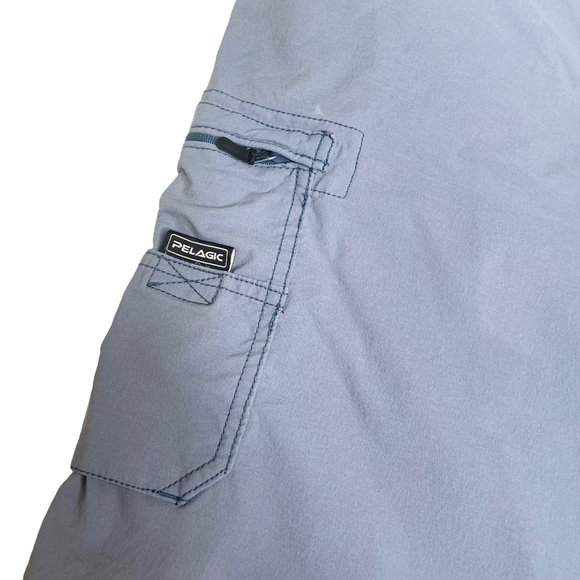 Pelagic® 𓆝 Traverse 21” Outseam Water Repellant Fishing Shorts 𓆝 Slate Blue 38 - Picture 11 of 16